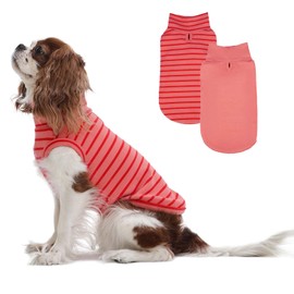 LeleTail 2 Pack Stripe Dog Sweaters for Small Dogs, Warm Stretchy Pets Coats Sweatshirt, Soft Dog Fleece Vest, Winter Clothes Pullover Pajamas for Pets Boys & Girls, Teacup, Chihuahua, Pink XS
