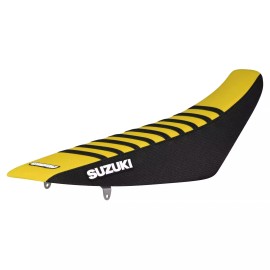 Enjoy MFG 1996-2000 SUZUKI RM 125  RM250 Seat Cover BLACK / YELLOW / BLACK  RIBS LOGO  #74