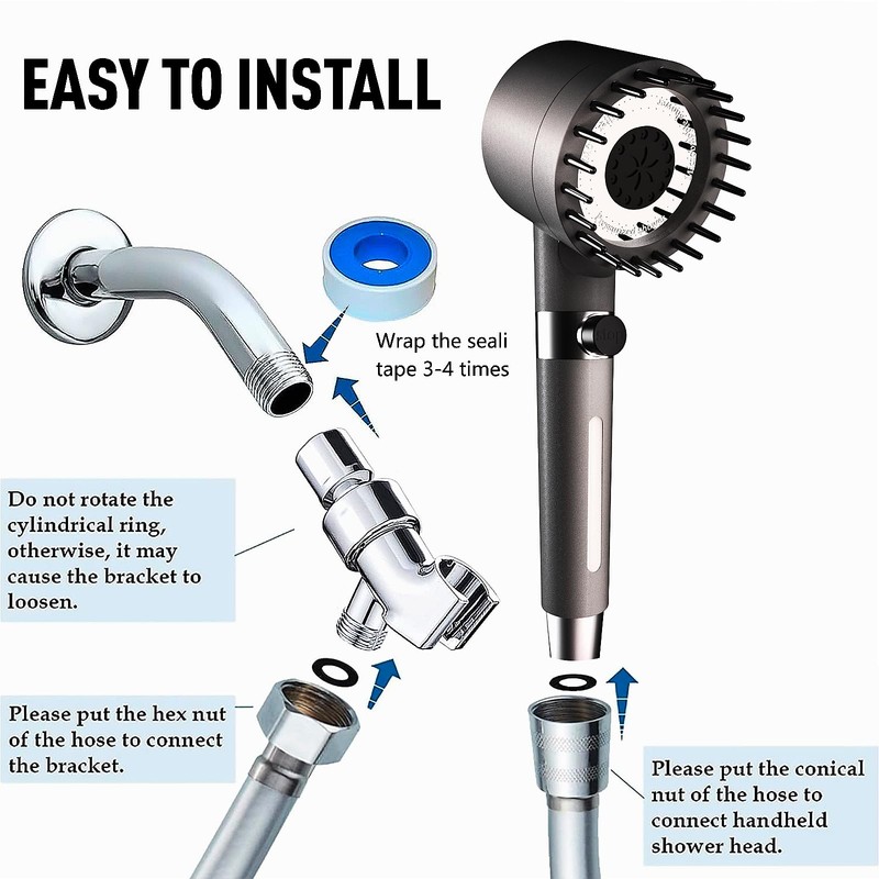 DFENGDF Filtered Shower Head with Handheld 3 Spray Modes High