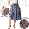 GRECERELLE Women's Summer Midi Long Midi Skirt A-line Flowy with