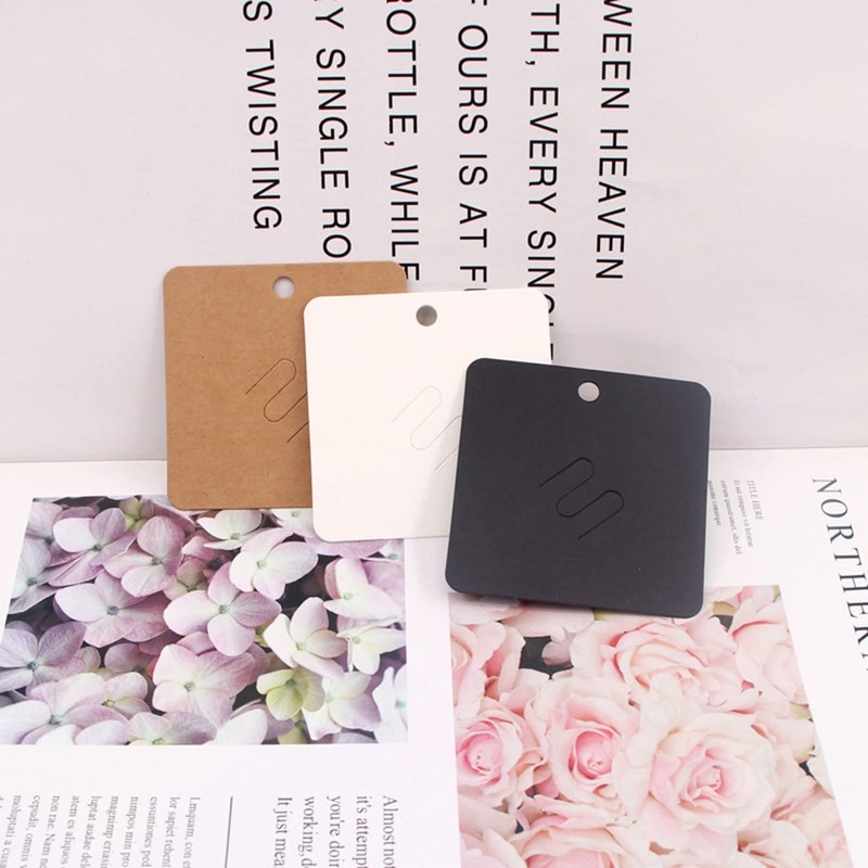 NIHENHAO 100Pcs/ Brooches Display Card Blank Kraft Paper-Tag Jewelry Packaging