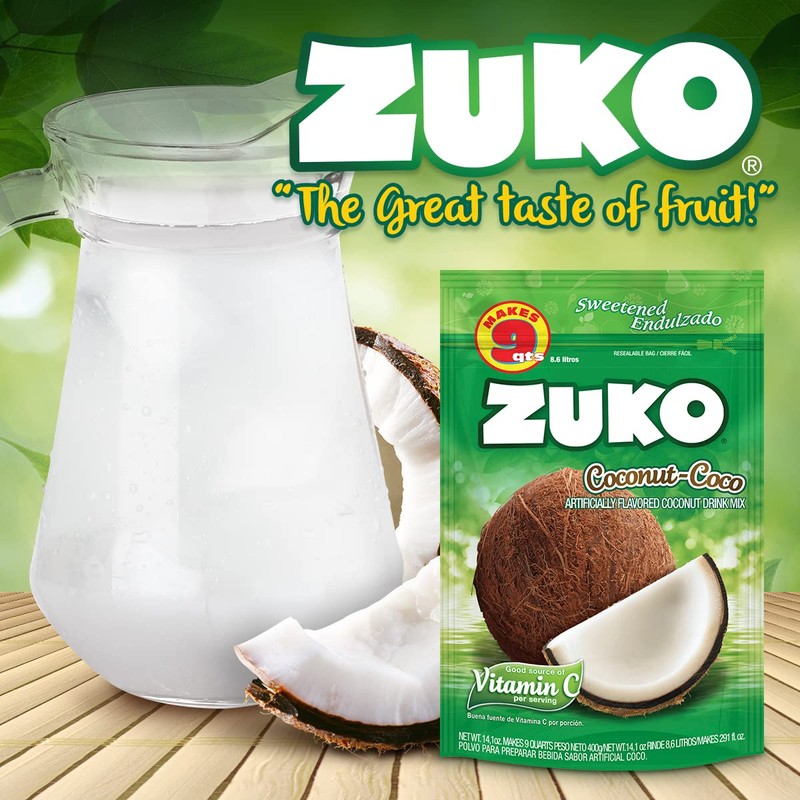 Zuko Coconut Instant Powder Drink | Family Pack | No