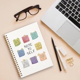 Tizzer Note to Self Mental Health Self Care Self Love Lined Hardcover College Ruled Spiral Notebook Journal for Work Notes Journaling 5.5×8.3 Inch,Mental Health Awareness Gifts