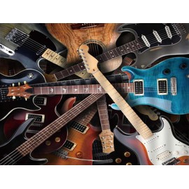 Christmas Gift Music Musical Instruments Kinds of Guitar DIY 5D Diamond Painting Kits by Number, Full Drill Painting Arts Craft for Home Wall Decor for New Year's Day Valentine's Day 12x16 inch