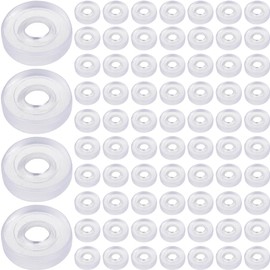 SOFPLATE 1 Box 120Pcs Earring Cushion Clip Earring Back Comfort Pads Anti-Pain Soft Round Donut Small Clear Earring Pads Transparent Clip on Earring Cushion for Clip Earrings Making Support DIY Craft