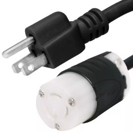 Iron Box 5-15P to L5-15R Adapter Power Cord, 1 ft, 15A/125V - Iron Box # IBX-5501-01