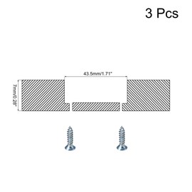 sourcing map Flush Pull Ring Handle 43.5x7mm, 3pcs Plane Drawer Door Pull, Brushed Silver Tone