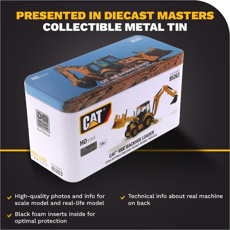 Diecast Masters 1/87 Caterpillar 450E Backhoe Loader- High Line Series