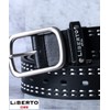 Liberto Edwin Men's Belt, Synthetic Leather, Square Buckle, Double Stitched,