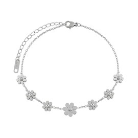 Tivleed Daisy Silver Bracelet for Women - Clover Bracelet, Cute Flower Bracelets for Girls, Ladies Silver Jewellery, Daisies Gifts, Initial Jewelry, Sterling Silver Bracelets for Women