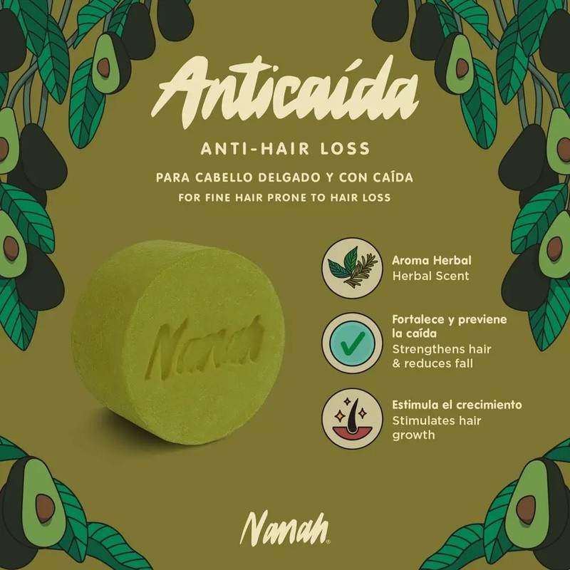 Nanah Shampoo Natural En Barra Para Anticaída