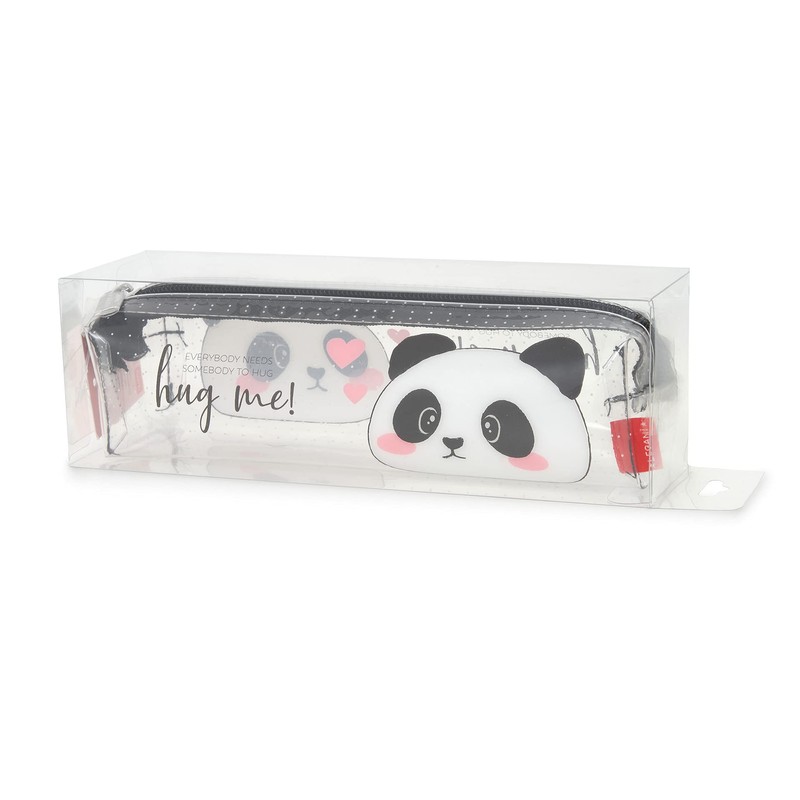 Legami Panda Transparent Pencil Case, 19.5x5.5 cm, Shows Exactly What