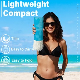 Widdonen Thin Turkish Beach Towel Lightweight Quick Dry Absorbent Cotton Bathroom Bath Pool Swim Towels Extra Large Oversized Sand Free Towel Beach Accessories Essentials Cloud Gifts for Adult