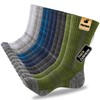 Heatuff Mens Crew Socks, 6 Pairs Cotton Boot Cushioned Socks，Moisture-Wicking