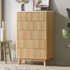 Airynee Fluted 5 Drawers Dresser for Bedroom, 47" Tall Handleless