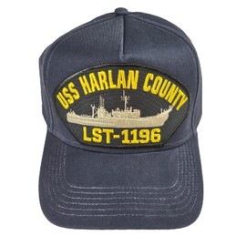 USS Harlan County LST-1196 Ship HAT - Navy Blue - Veteran Owned Business