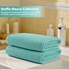 MICROFI Microfiber Waffle Bath Towels, 4 Pieces, Soft, Absorbent, Fast
