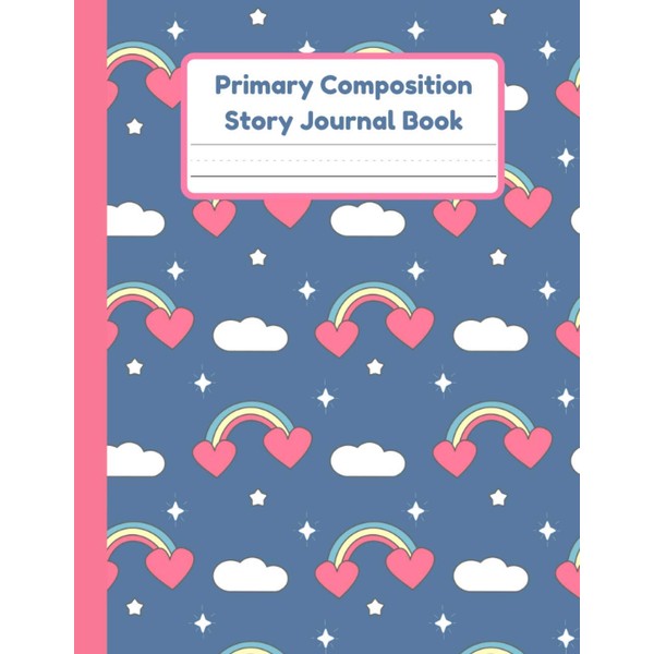Primary Composition Story Journal Book: Rainbow Notebook | Dotted Mid