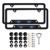 2 Pcs Black License Plate Frames Compatible with xfl Metal