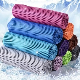 Sports Ice Cooling Towel (Wet & Dry) Cool Towel Gray 2ea
