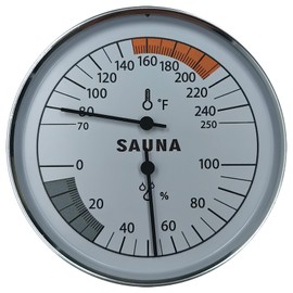 Sauna Thermometer and Hygrometer Combo – Precise Temperature & Humidity Gauge for Sauna Roomsk, Temperature Range 70-250°F, Humidity Range 0-100%