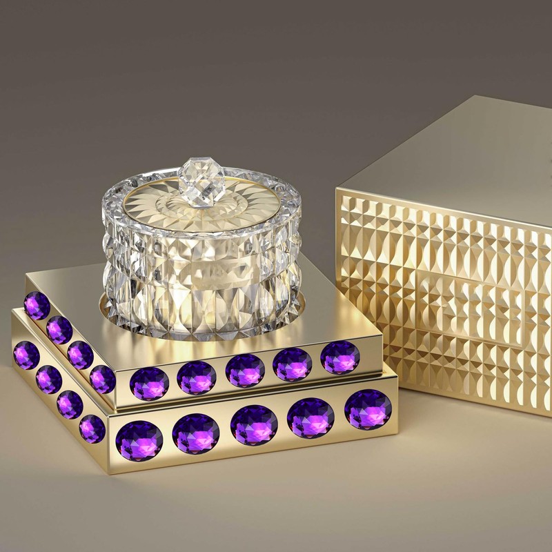 pson 25PCS 30mm Crystal Flat Back Round Acrylic Rhinestones, Purple
