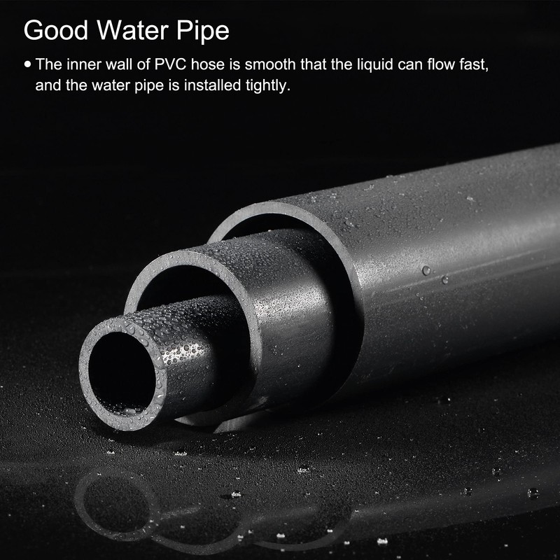 sourcing map PVC Rigid Round Pipe 81.4mm ID 90mm OD