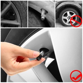 Mudder 20 Pieces Tire Valve Caps Aluminum Valve Stem Caps in Hexagon Shape with Rubber O-Ring Seal Stem Covers Universal Fits for Car Truck Motorcycles Bike and Bicycle(Black)
