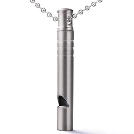 Silbato de emergencia de titanio, silbatos de seguridad de supervivencia, hasta 120 db, collar de silbatos EDC para deportes al aire última intervensión