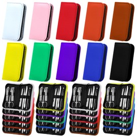 WILLBOND 50 Sets Manicure Set Bulk for Christmas Gifts,8 in 1 Nail Clippers Kit with Travel Case for Christmas Stocking,Stainless Steel Pedicure Tools for Employees Appreciate Gifts(Zipper Style)