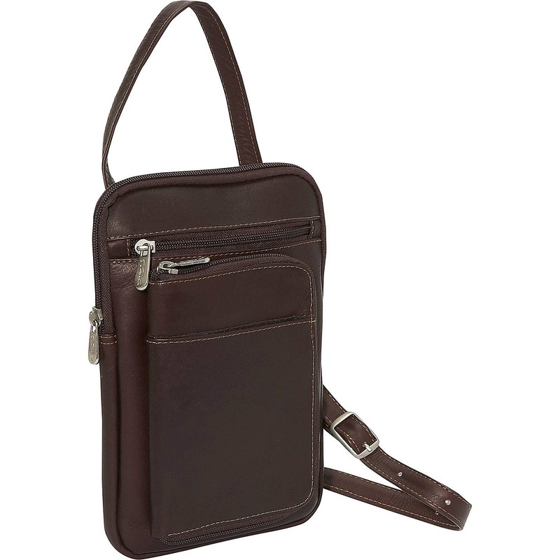 Piel Leather Hanging Travel Organizer, Chocolate, One Size