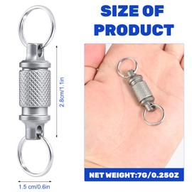 twirush Titanium Keyring, Removable Key Chain with Quick Release, Double Swivel Key Chain, Coupler Keyring for Bag, Handbag & Belt, silver
