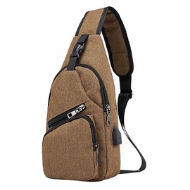 Women's Chest Bag Shoulder Bag Small Shoulder Bag Made of PU Satchel Daypack Fashion Shoulder Strap Ice Hockey Bags (Brown-1, One Size), Brown- 1, One Size
