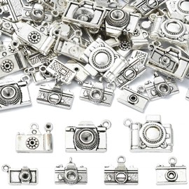 UR URLIFEHALL 70 Pcs 7 Styles Tibetan Antique Silver Camera Charms Retro Photography Charms Pendants for DIY Crafting Bracelet Making
