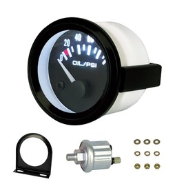 52mm 2 Inch Oil Pressure Gauge Meter Kit with Sensor Instrument Rack 100 PSI 12V Black Dial