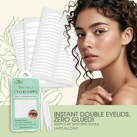 FADVAN 500PCS Double Sided Eyelid Tape, Waterproof Invisible Eyelid Lifter Strips Ultra-Thin Natural long-lasting Double Eyelid Tape Without Surgery for Hooded, Droopy, Puffy, Mono-eyelids