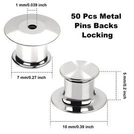 Paifeancodill Metal Pins Backs Locking, 50 Pcs Metal Pins Backs Locking Pins, Metal Lock Clamps Pin Backs Locking Clasps, Metal Pin Keepers Locking Clasp Locking Flat Metal Pin Keepers Locking Clasps