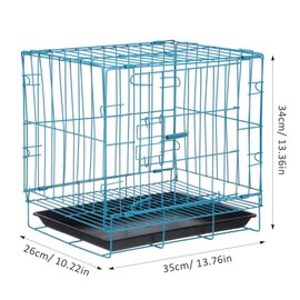 GANAZONO Folding Dog Cage for Small and Medium Pets Durable with Creative Design Comfortable Portable Carrier for Poodles and Cats Blue