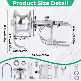 Heavy Duty Sliding Gate Rollers (2-Pack) - Galvanized Steel Track Wheels for 1-7/8" Chain Link Fence Gates on 1-5/8" Pipe Track - Commercial, Industrial & Residential Use