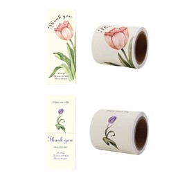 Bombinate Thank You Stickers 2 Rolls Set of 100 Thank You Seal (Tulip)