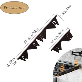 Hysgscwd 2Pcs Stainless Steel Stove Gap Covers, Stove Gap Filler, Retractable Length 13.8"to27.5" Kitchen Stove Counter Gap Covers, Oven Side Gap Filler, Heat Resistant Guard Stove Top, Range Trim Kit