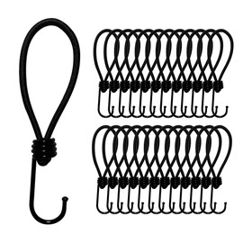 Offgridtec 25 x Tension Rubber 18 cm, Expander with 5 mm Hooks, Universal Elastic Band for Tarpaulins, Trailer Nets, Luggage Secure, Tents, Sun Protection, Camping, Weatherproof, Stretchy, Rustproof