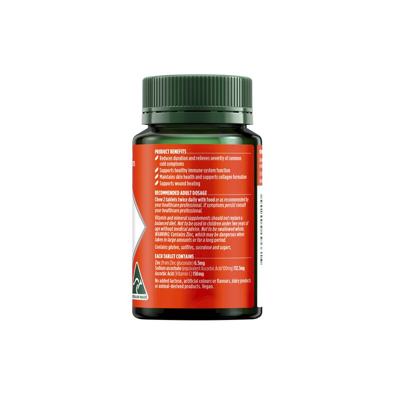 Nature's Own Zinc + C Chewable 60 Tablets
