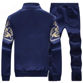 LBL Men’s Tracksuit Set Casual 2 Piece Jogging Sweatsuits Long Sleeve Sweatshirt and Tracksuit Bottoms Joggers Set Sport Suits W78 Blue XXL