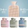 Water bag cover, hot water pack, winter camping, portable hand warmer, hot pack, thermal insulation supplies, essential heat compress pack Pear steaming gray 2000ml