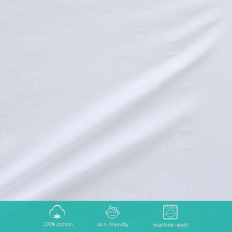 100% Cotton Crib Sheets Fitted, Compatible with Next2me and All