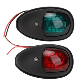 Boat, Tbest Position Lights Boat, Boat Navigation Light, Red and Green Boat Lights, 1 Pair Marine Navigation Indicator Light, Waterproof 10-30 V Wide Pressure Shipping Signal Lamp (Black)