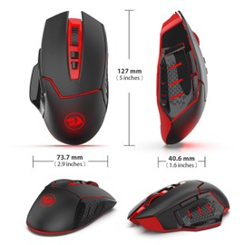Redragon M690-1 Wireless Gaming Mouse with DPI Shifting, 2 Side Buttons, 2400 DPI, Ergonomic Design, 8 Buttons-Black