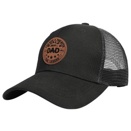 Dad Hats,World's Best Dad Gifts from Kids, for Dad,Birthday Gifts for Dad,New Dad Gifts,First Time Daddy Gifts,Fathers to Be Gifts,Leather Patch Baseball Caps Black Trucker Hat, Best Dad Ever, One