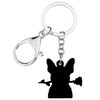 WEVENI Acrylic French Bulldog Keychain Pet Keyring Jewelry For Women